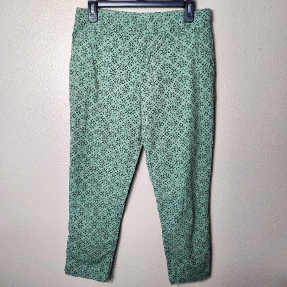 Patagonia Womens Organic Cotton Stretch Green Print All Wear Capris-Size 4